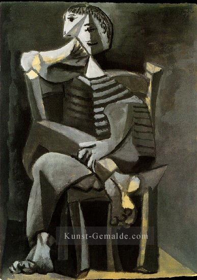 Man assis au tricot raye 1939 kubismus Pablo Picasso Ölgemälde